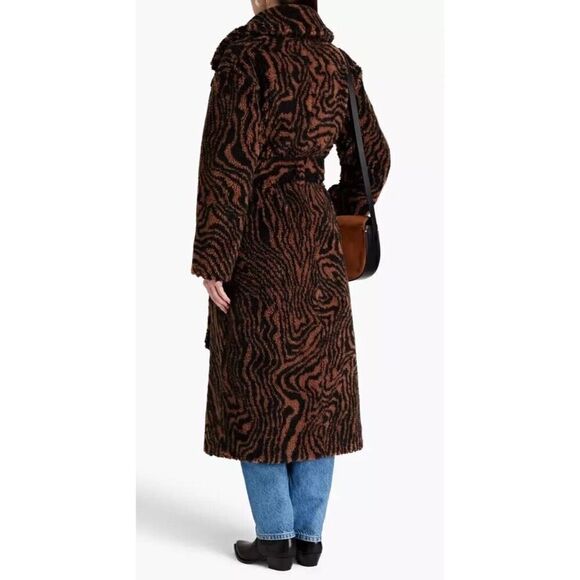 A.L.C. Anderson Tiger Stripe Faux Fur Retro Coat Size Size XS - Picture 4 of 15